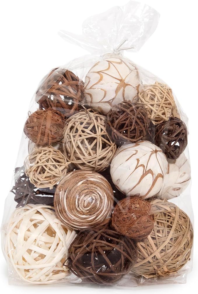 ANDALUCA Decorative Balls Bag Bowl Filler Home Decor (Beige)-Ruum Studio Home