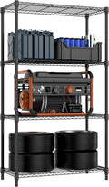 1000 lbs 4 Tier Shelf Metal Storage Shelves Shelving Wire Rack Heavy Duty Closet Organizers for Garage Kitchen Bathroom Laundry Black 15.7" D x 33.5" W x 59.5" H-Ruum Studio Home