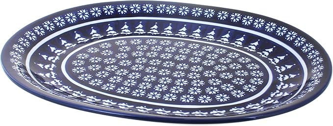 Blue Rose Polish Pottery Winter Nights Large Serving Platter-Ruum Studio Home