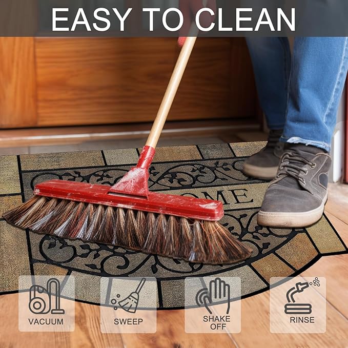 CHICHIC Entrance Door Mat Large 24 x 36 Inch Entry Way Doormat Front Door Rugs Outdoors Heavy Duty Welcome Mat, Non Slip Rubber Back Low Profile for Garage, Patio, High Traffic Area, Vine-Ruum Studio Home