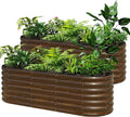 SnugNiture Galvanized Steel Raised Garden Bed, 6x2x2 ft, Outdoor Oval Deep Root Planter Box for Growing Vegetables, Flowers and Fruits-Ruum Studio Home