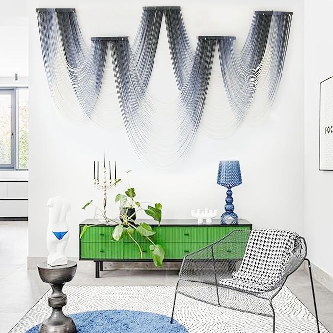 IOWER Large Macrame Wall Hanging Decor Dip-Dyed Macrame Wall Decor Wall Art Craftsmanship Fiber Art Boho Chic Wall Decor Modern For Bedroom Livingroom Backdrop-Ruum Studio Home