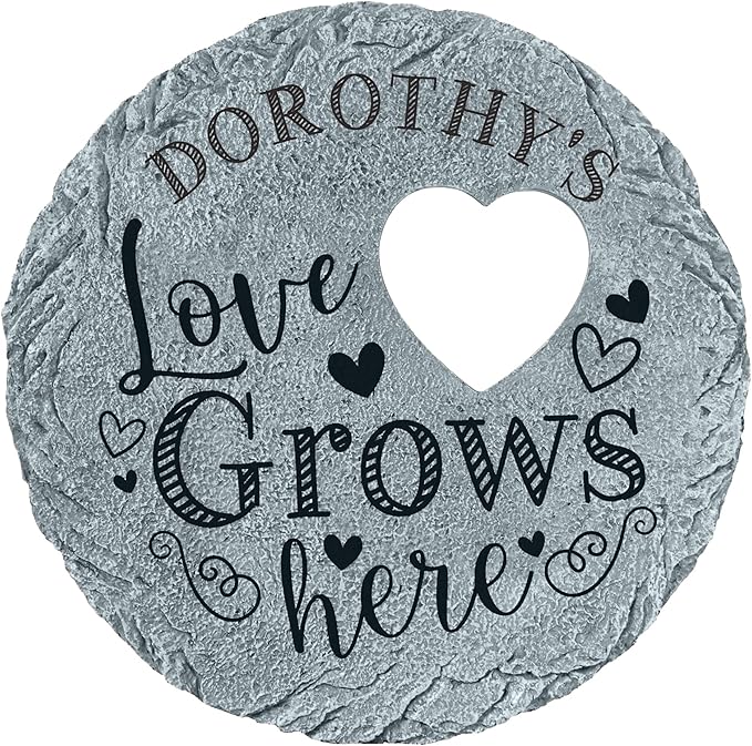 Let's Make Memories Personalized Garden Stone - Resin - Custom Garden Décor - Heart Stepping Stone - for Dad - for Father's Day-Ruum Studio Home
