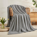 EMME Cotton Blanket Twin XL for Bed Soft Muslin Blankets 66"x90" Lightweight Breathable Layering Bedspread Coverlet All Season Gauze, Grey-Ruum Studio Home
