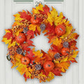 DiliComing Fall Wreath Front Door Wreath - 20 inch Fall Wreaths for Front Door, Autumn Wreaths with Pumpkin Maple Leavses for Indoor Outdoor Outside, Home Decor for Thanksgiving Harvest-Ruum Studio Home