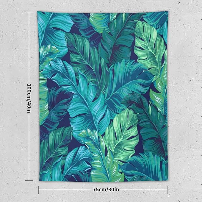 ICMOLYYENLO Tropical Green Plant Tapestry, Green Palm Leaves Natural Landscape Print Wall Tapestry for Bedroom Living Room Dormitory 60x80 Inch-Ruum Studio Home