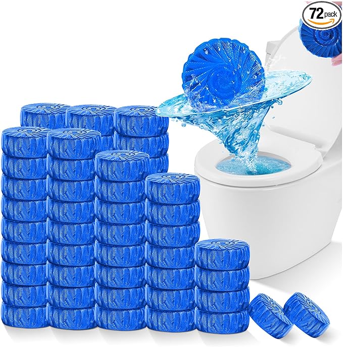 KIISIISO Toilet Bowl Cleaners Tablet 72 PACK, Automatic Toilet Cleaners for Deodorizing & Descaling, Long-Lasting Toilet Bowl Cleaner Tablets with Sustained-Release Technology Against Tough Stains-Ruum Studio Home