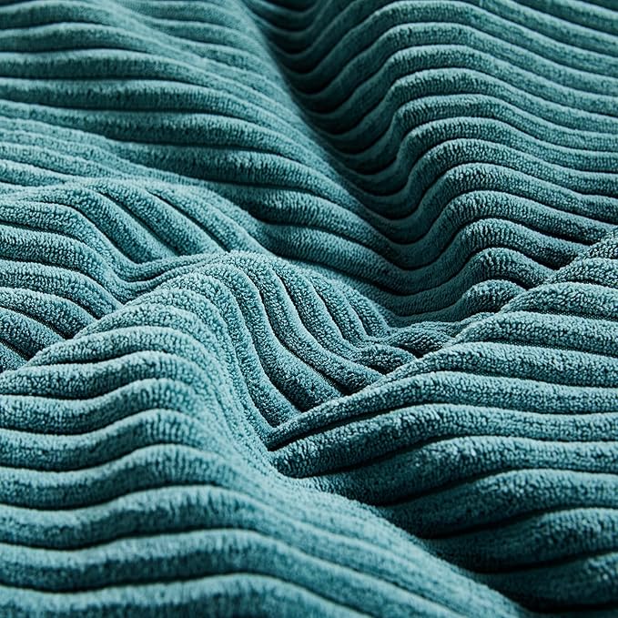 Fancy Homi 2 Packs Teal Decorative Throw Pillow Covers 16x16 Inch for Living Room Couch Bed Sofa, Rustic Farmhouse Boho Home Decor, Soft Corss Patchwork Corduroy Textured Square Cushion Case 40x40 cm-Ruum Studio Home