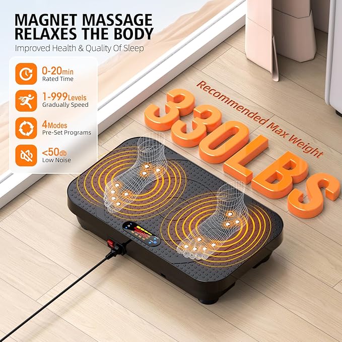 Vibration Plate Exercise Machine, OVANZA Whole Body Vibration Plate for Lymphatic Drainage, Burns Fat, Helps Toning, Weight Loss Shaping Wellness for Home Training Equipment-Ruum Studio Home