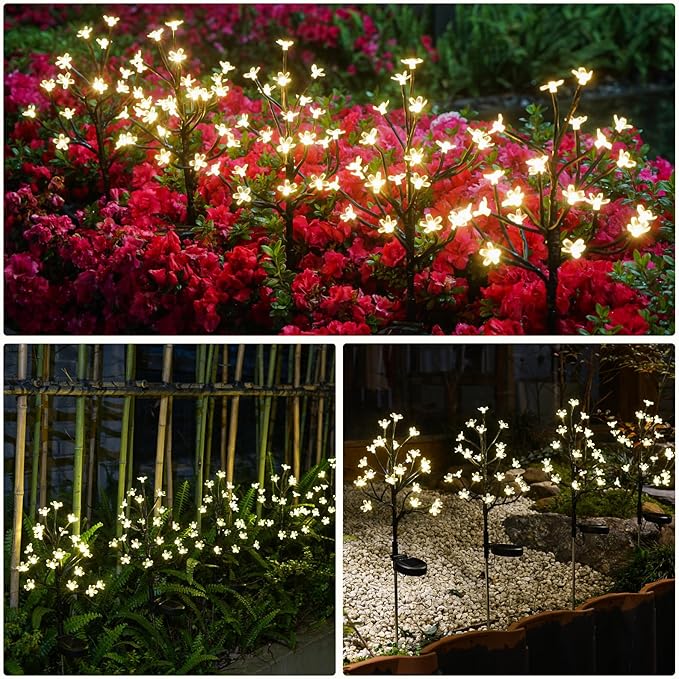 Solar Garden Lights Garden Decor, Solar Flowers Lights Outdoor Decorative,2Pack 40LED Solar Lights Outdoor Garden Waterproof for Outside Yard,Lawn,Patio,Pathway Decorations Gardening Gifts-Ruum Studio Home