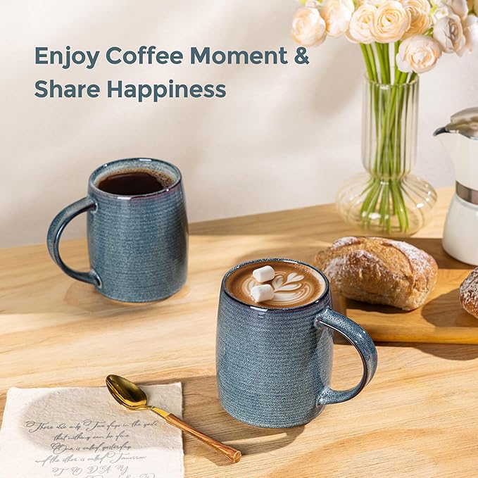 GBHOME Large Coffee Mugs Set of 6, 18oz Handmade Ceramic Coffee Mugs Set with Gradient color for Latte/Tea/Beer/Hot Cocoa, Dishwasher & Microwave Safe,-Ruum Studio Home