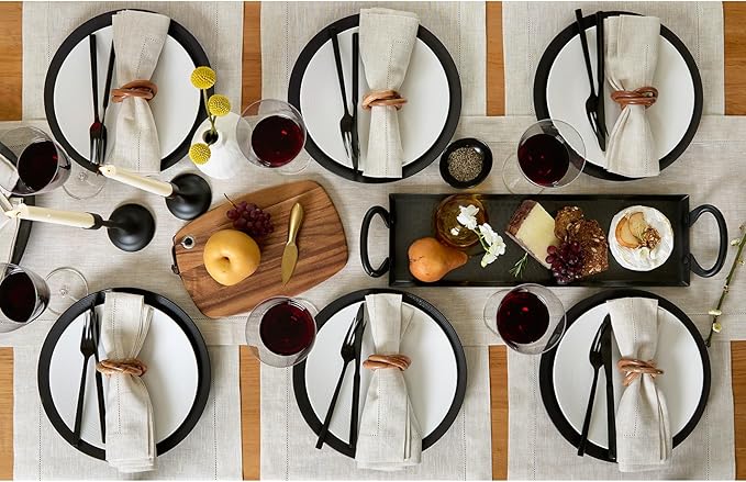 Solino Home Linen Light Natural Table Runner 60 Inches - Classic Hemstitch, 100% Pure Linen Coffee Table Runner 14 x 60 Inch Ideal for Dresser Tables - Fall, Autumn, Halloween, Thanksgiving-Ruum Studio Home