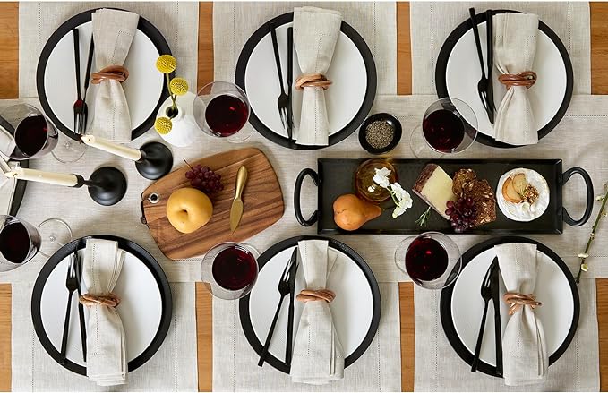 Solino Home Linen Hemstitch Table Runner 120 Inches Long - 100% Pure Linen Light Natural Table Runner 14 x 120 Inch for Fall, Autumn, Thanksgiving - Classic Hemstitch-Ruum Studio Home