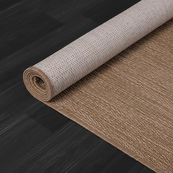CAMILSON Outdoor Rug 8x10 Modern Area Rugs for Indoor and Outdoor Patios and Porches - Waterproof, Washable, Non-Shedding, Easy-to-Clean Outside Carpet (8 x 10, Solid - Jute)-Ruum Studio Home