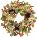 22 in Fall Hydrangea Wreath with Eucalyptus, Pinecones Orange Berries Perfect Autumn Door Wreath for Thanksgiving Harvest Decor - Rustic, Lifelike Durable for Indoor Outdoor Use-Ruum Studio Home