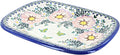Blue Rose Polish Pottery Apple Blossom Medium Rectangular Serving Platter-Ruum Studio Home