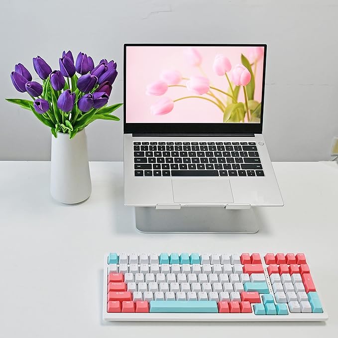 Mandy's Artificial Tulips 20 Stems Dark Purple PU Faux Flowers for Wedding Home Decor 13.5 Inch-Ruum Studio Home