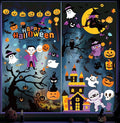 Halloween Window Clings - 9 Sheets 213 Pcs Happy Halloween Window Decorations Indoor for Home Party Eyes Pumpkin Ghost Bats Witch Stickers for Glass Double-Sided Removable Static Glass Decals-Ruum Studio Home