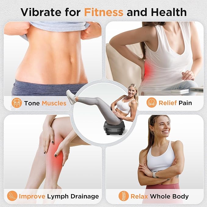 FEIERDUN Vibration Plate Exercise Machine, Vibration Plate for Lymphatic Drainage, Power Plate Vibration Platform for Weight Loss, Toning & Wellness-Ruum Studio Home