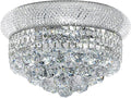 Crystal Flush Mount Chandelier Ceiling Light Fixture for Living Room Dining Room Bedroom Foyer Entryway Hallway Closet Bathroom (Chrome, 9" H x14 D)-Ruum Studio Home