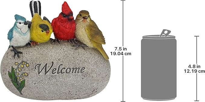 Design Toscano Birdy Welcome Garden Stone Statue: Medium-Ruum Studio Home