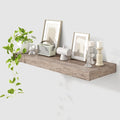 Deep Floating Shelves for Wall | 36 Inch Wide x 12 Inch Deep Floating Shelves | 36W x 12D Rustic Grey Wood Wide Wall Shelves | Bookshelf Laundry Shelf TV Shelf-Ruum Studio Home