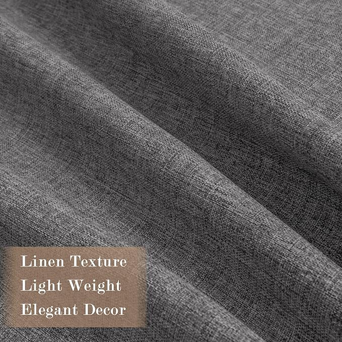 Room Divider Curtains Screen Partitions, Linen Look 100% Blackout Drapery 102 Inches Long, 100" Wide Pinch Pleated Window Drapes, Privacy Protecting, Light Blocking, (1 PC, Natural Grey)-Ruum Studio Home