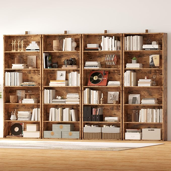 IRONCK Bookshelves and Bookcases Set of 2 Floor Standing 6 Tiers Display Storage Shelves 70 in Tall Bookcase Home Decor Furniture for Home Office, Living Room, Bed Room-Ruum Studio Home