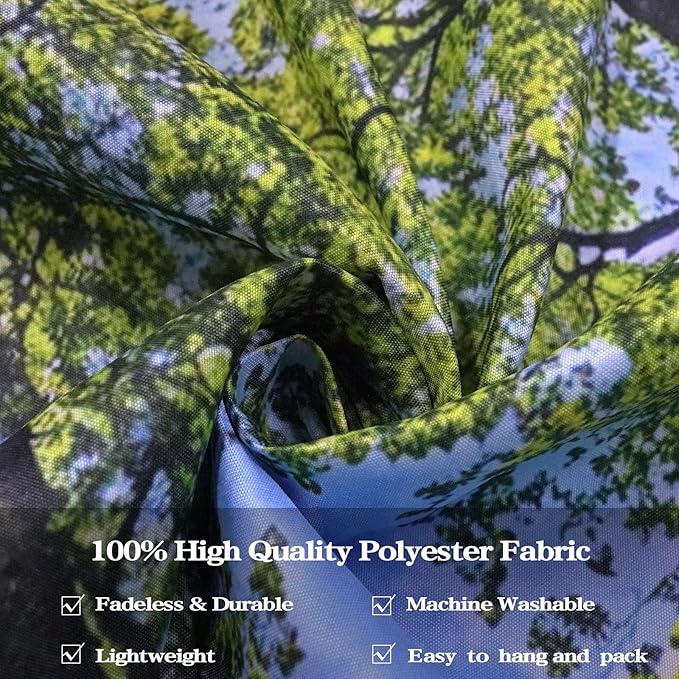 AMM Nature Forest Tree Celling Tapestry Lush Green Treetops Sunlit Tapestry for Bedroom Aesthetic Sky Sunlight Canopy Leaves Landscape Tapestries Wall Hanging for Living Room Dorm Office 90 x 68 Inch-Ruum Studio Home