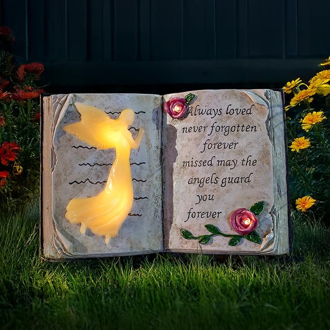 Outdoor Solar Angel Garden Stakes Lights, Waterproof Memorial Grave Decorations Gifts for Cemetery Outdoors Lawn Yard Home Patio Decor-Ruum Studio Home