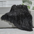 GONAAP Fuzzy Faux Fur Throw Blanket Twin Size Black Super Soft Cozy Plush Fuzzy Shaggy Blanket for Couch Sofa Bed (Black, Twin(60"x80"))-Ruum Studio Home