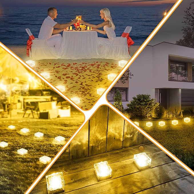 Solar Brick Lights - Outdoor Waterproof Patio & Garden Decor (3 Packs) for Patio, Yard, Walkway, Pathway-Ruum Studio Home