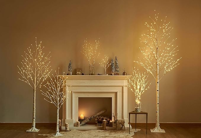 Birchlitland Lighted Birch Branches 32IN 100 LED with Timer Battery Operated, Artificial Tree Branch with Warm,Willow Branch Lights for Home Bedroom Fireplace Christmas Holiday Decoration-Ruum Studio Home