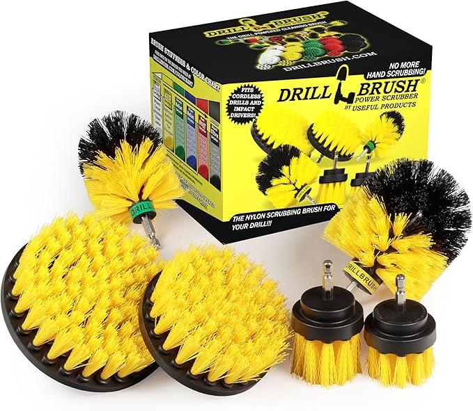 Drill Brush Attachments for Cleaning Shower, Bathroom, Grout, Tile, Bathtub, Bath Mat, Sink, Tile, Porcelain, Fiberglass, Cast Iron, Flooring – Grout Cleaner Drill Brush Set - Bathroom Accessories Kit-Ruum Studio Home