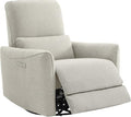 CHITA Power Recliner Chair Swivel Glider, FSC Certified Fabric Living Room Nursery Reclining Sofa Chair with Lumbar Support, Dove Grey-Ruum Studio Home