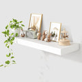 Deep Floating Shelves for Wall | 36 Inch Wide x 12 Inch Deep White Floating Shelves | 36W x 12D Rustic Wood Wide Wall Shelves | Bookshelf Laundry Shelf TV Shelf-Ruum Studio Home