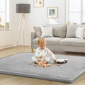 Baby Play Mat for Floor Tummy Time Mat Nursery Rug Muscle Mat Area Rug Playroom Rug Tatami Mat 79"x138" Memory Foam 1.3" Thick Crawling Mat for Babies,Toddlers, Infants, Kids(Light Gray)-Ruum Studio Home