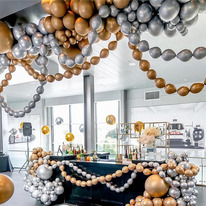 Gold Quick Link Balloons, 60PCS Linking for Balloon Wall Arch Chains, 6inch Linkable for Wedding Birthday Baby Shower Engagement Graduation Party Decorations-Ruum Studio Home