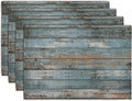 Rustic Wooden Board Print Placemats Set of 4 Vintage Wood Grain Texture Farmhouse Place Mats Washable Heat Resistant Non-Slip Linen Table Mats for Party Kitchen Dining Outdoor Indoor Decor-Ruum Studio Home