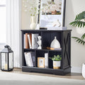 Farmhouse 5 Cube Bookshelf, Black Storage Organizer Bookcase, Kids Toy Storage Cabinet, Small Bookshelves Storage Organizer Shelf, Wood Display Cabinet Book Shelves for Bedroom,Living Room,Office-Ruum Studio Home