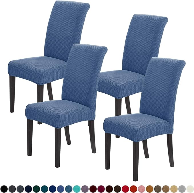 Joccun Chair Covers for Dining Room Set of 4, Dining Chair Slipcovers Stretch Dining Room Chair Covers Seat Protector,Washable Parsons Chair Cover for Home,Banquet(Riverside,4 Pack)-Ruum Studio Home