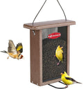 Kingsyard Metal Mesh Bird Feeder for Outdoors Hanging, Finch Feeder for Nyjer/Thistle, Sliding Mesh & Built-in Perch, Recycled Plastic, Brown-Ruum Studio Home