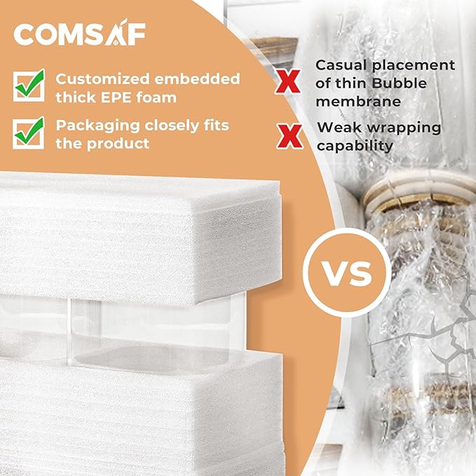 ComSaf 0.8 Qt Glass Food Storage Jars Set of 6, Clear Glass Storage Containers with Lids, Pantry Organization Jar, Spice Jar, Blooming Tea, Coffee and Sugar Container, Small Canister Set for Kitchen-Ruum Studio Home