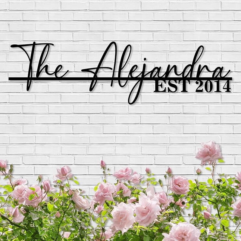 Personalized Family Name Sign | Custom Metal Sign | Metal Wall Art | Last Name Signs for Home | Wall Decor | Split Letter Monogram Sign | Home Letters | Wedding Gift | Housewarming Couples Gift-Ruum Studio Home