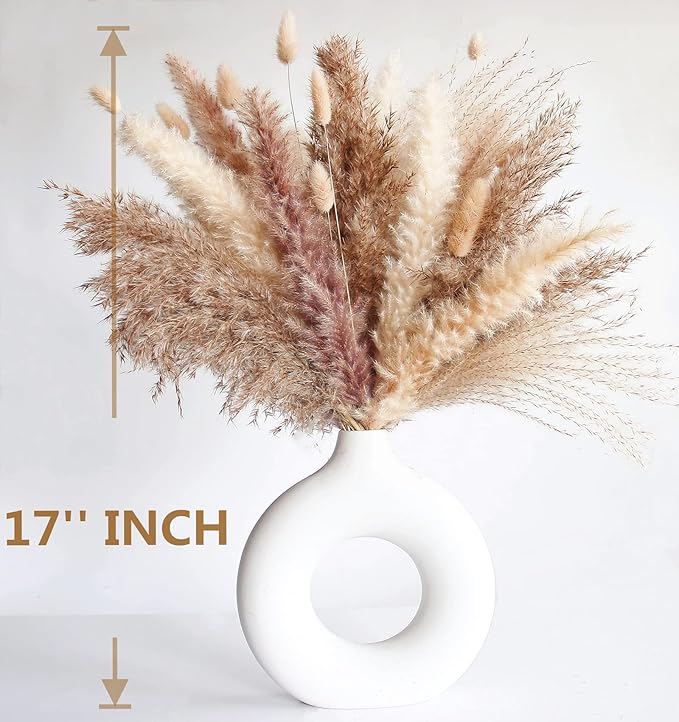 Natural Dried Pampas Grass Decor, 110 PCS Pampas Grass Contains White Bunny Tails Dried Flowers, Artificial Flowers for Bathroom Decor, Bathroom Wall Decor, Office Decor and Baby Shower Decorations-Ruum Studio Home
