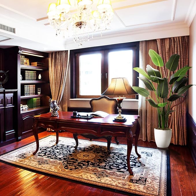 6.5ft Artificial Silk Bird of Paradise Palm Tree (78in) with 17 Trunks Faux Tree and Plastic Nursery Pot, Fake Plant for Office House Farmhouse Living Room Home Decor (Indoor/Outdoor)-Ruum Studio Home