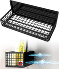 Magnetic Basket Fridge Organizer Wire Bins Pencil Holder Whiteboard Accessories Home Kitchen Organization (Black-Low)-Ruum Studio Home