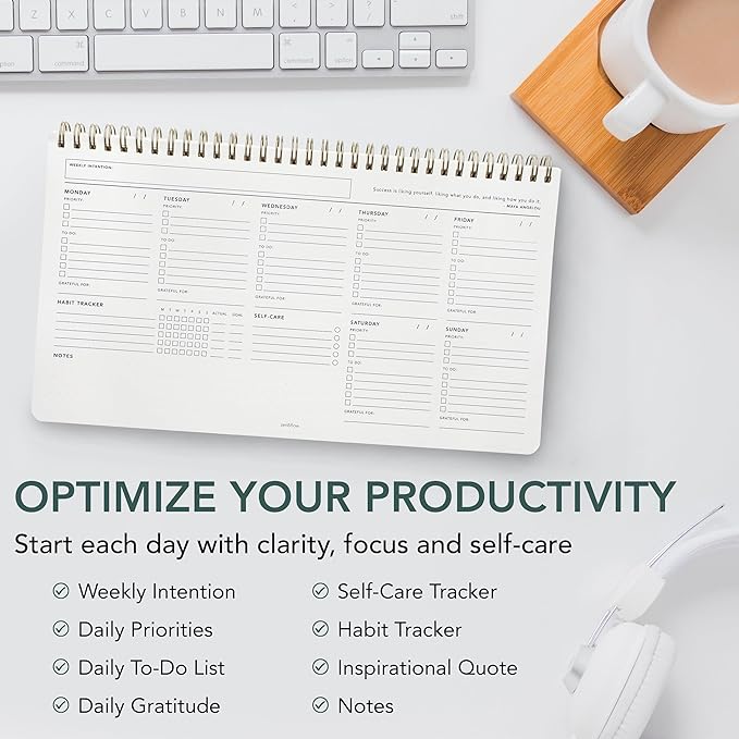 Zen & Flow - Undated Weekly Planner, Dashboard Desk Pad, To Do List Notepad, Productivity, Habit Tracker, Desk Notepad, Dashboard Planner-Ruum Studio Home