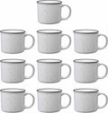 DISCOUNT PROMOS Ceramic Campfire Coffee Mugs 13 oz. Set of 10, Bulk Pack - Perfect for Tea, Espresso, Cappuccino, Hot Cocoa - White-Ruum Studio Home