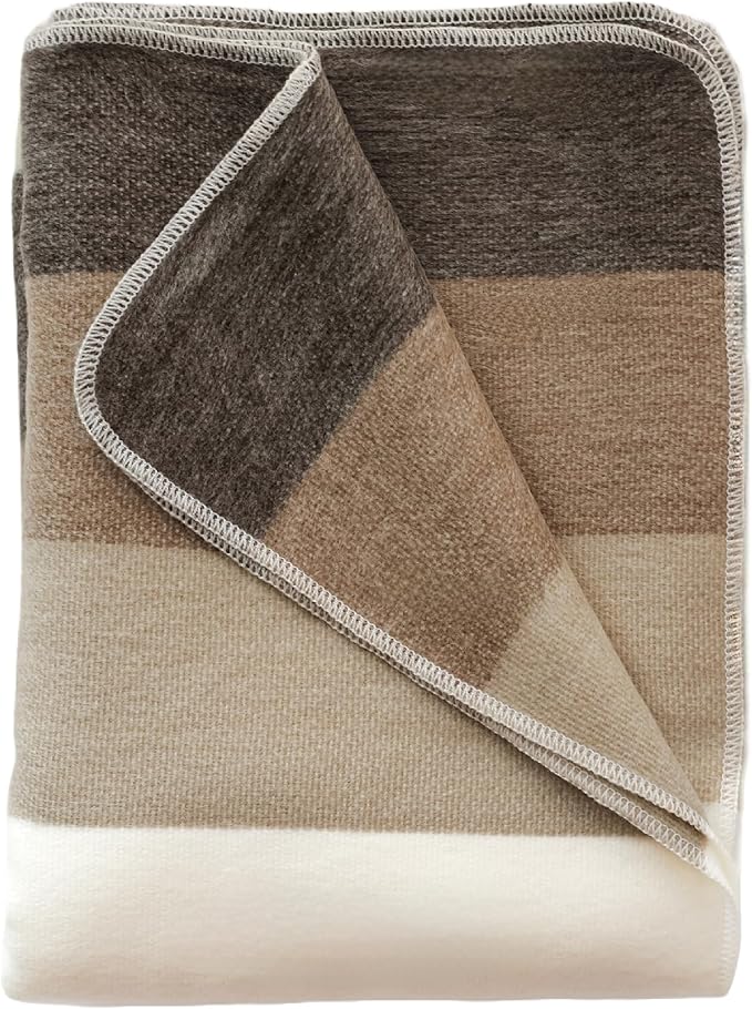 LATITUDE ZERO, Alpaca Wool Throw Blanket | Warm, Ultra-Soft, Breathable, Non-Itchy Blanket-Throw | Hypoallergenic and Beautiful Fabric (Brown)-Ruum Studio Home